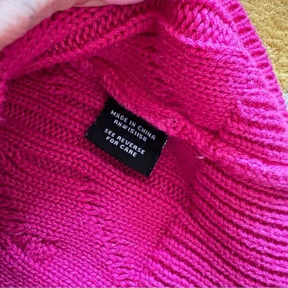 525 America Ombré Pink Cable Knit Winter Sweater Size Small - Picture 2 of 5
